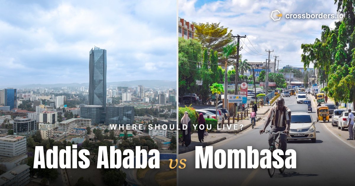 Addis Ababa vs Mombasa — side-by-side city comparison
