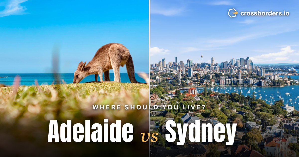 Adelaide vs Sydney — side-by-side city comparison