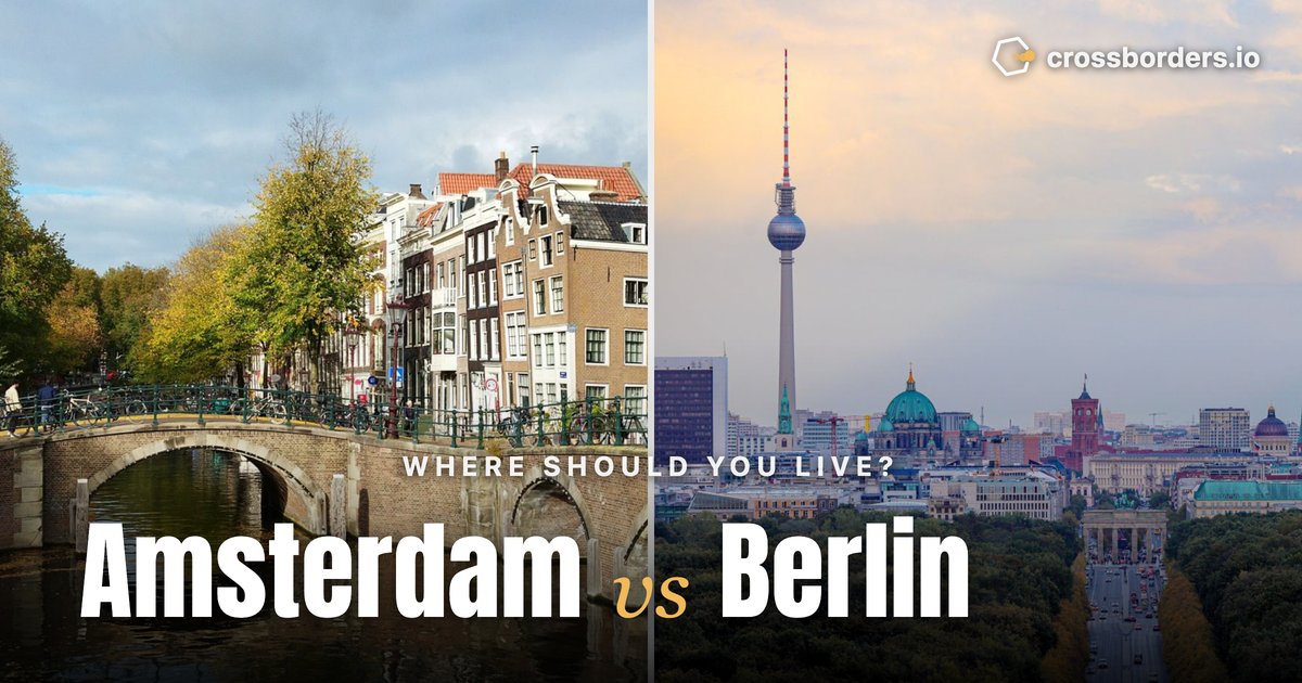 Amsterdam vs Berlin — side-by-side city comparison