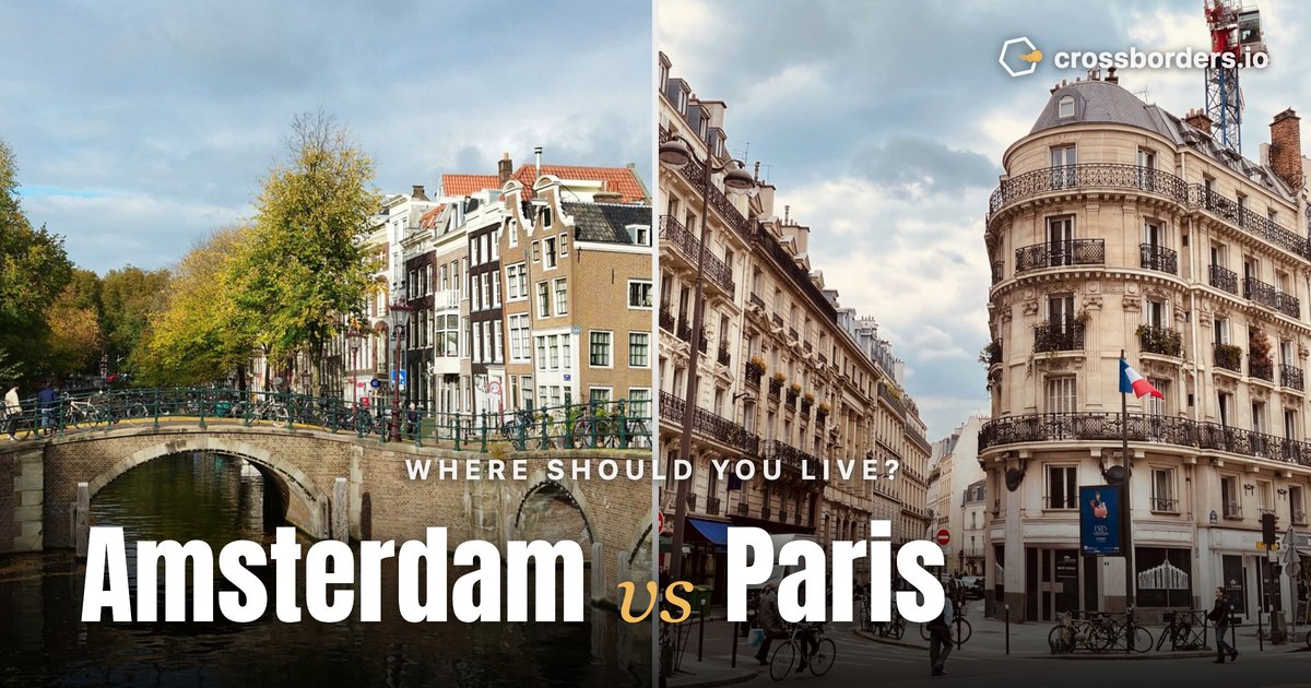 Amsterdam vs Paris — side-by-side city comparison