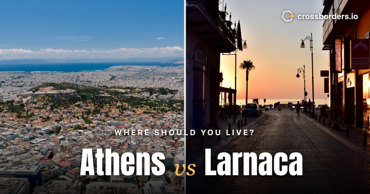 Athens vs Larnaca — side-by-side city comparison