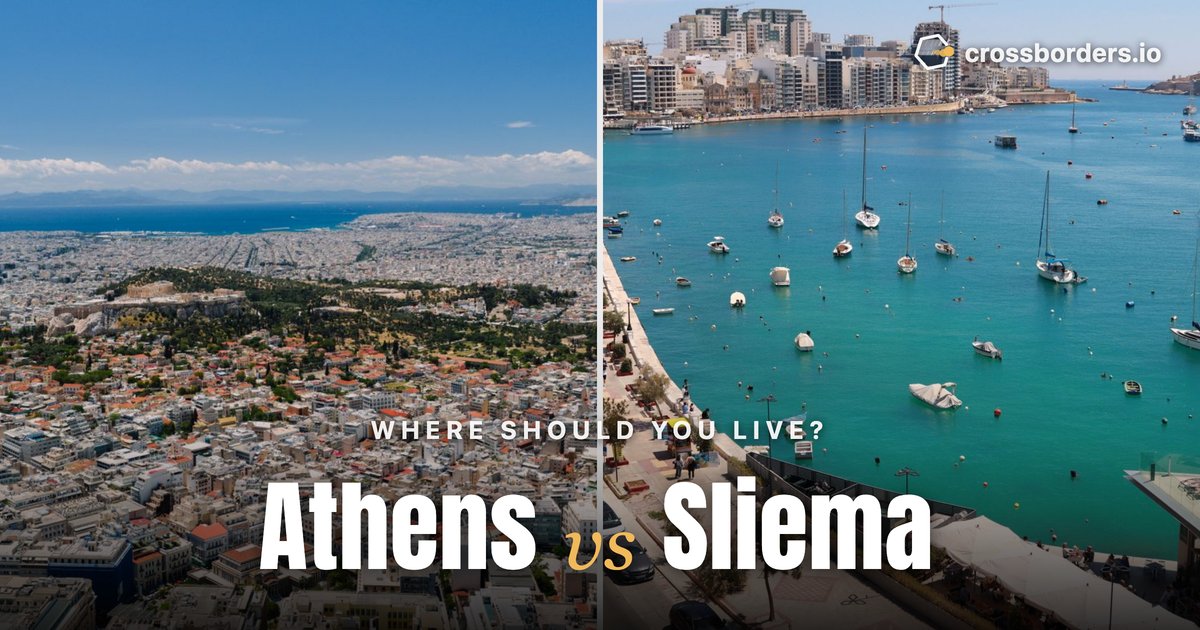 Athens vs Sliema — side-by-side city comparison