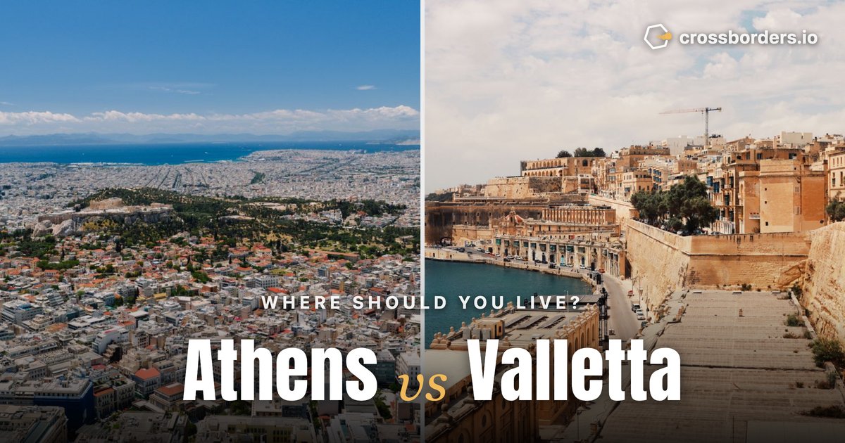 Athens vs Valletta — side-by-side city comparison