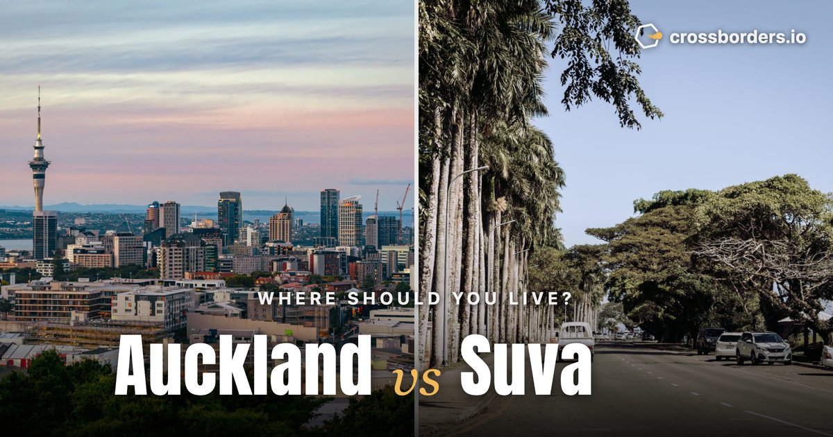 Auckland vs Suva — side-by-side city comparison