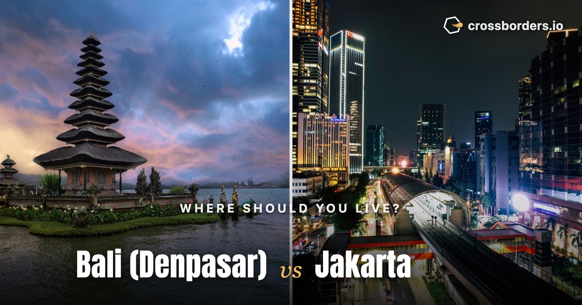 Bali (Denpasar) vs Jakarta — side-by-side city comparison