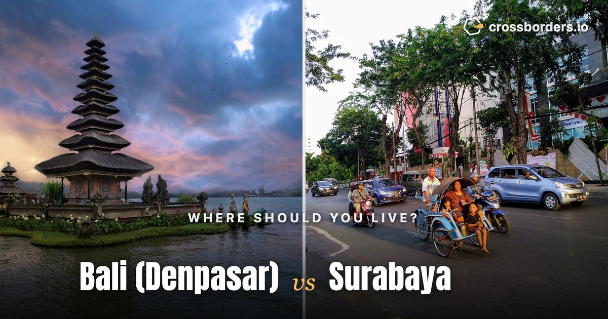 Bali (Denpasar) vs Surabaya — side-by-side city comparison