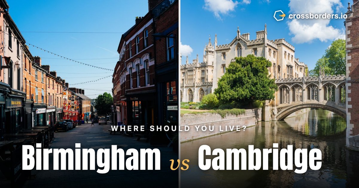 Birmingham vs Cambridge — side-by-side city comparison