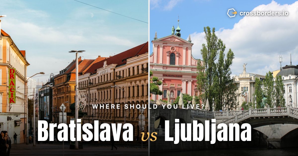 Bratislava vs Ljubljana — side-by-side city comparison
