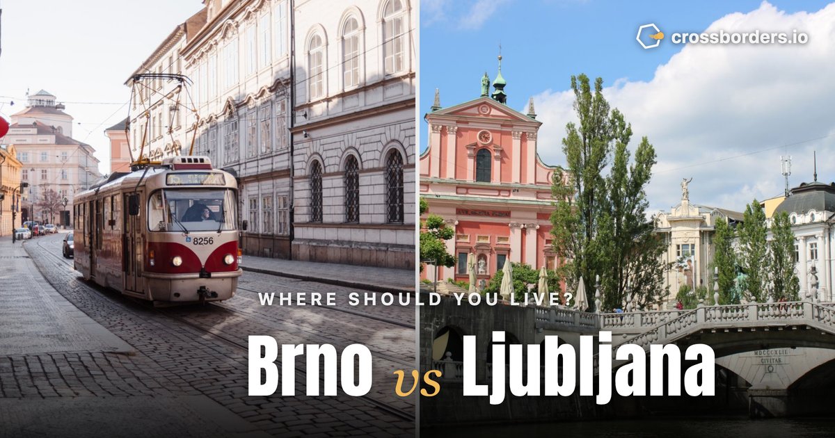 Brno vs Ljubljana — side-by-side city comparison