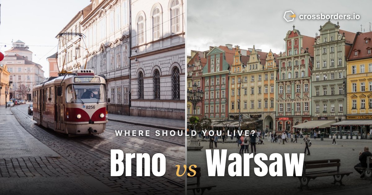 Brno vs Warsaw — side-by-side city comparison