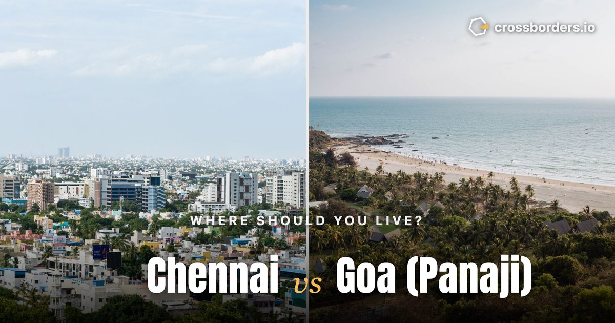 Chennai vs Goa (Panaji) — side-by-side city comparison