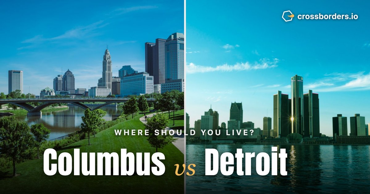 Columbus vs Detroit — side-by-side city comparison