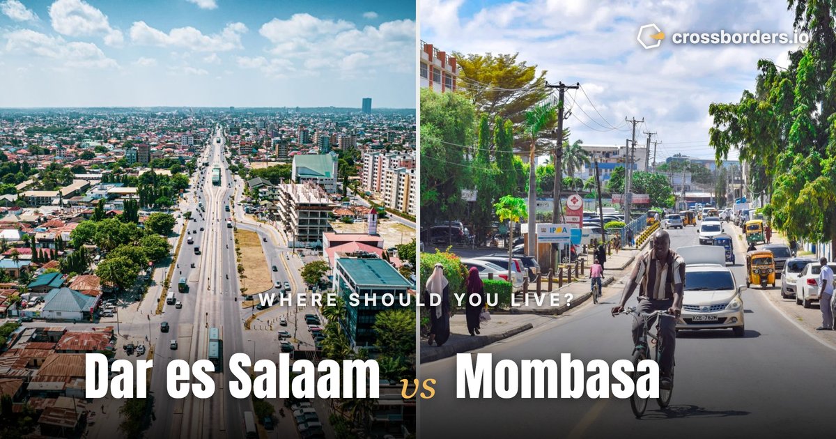 Dar es Salaam vs Mombasa — side-by-side city comparison