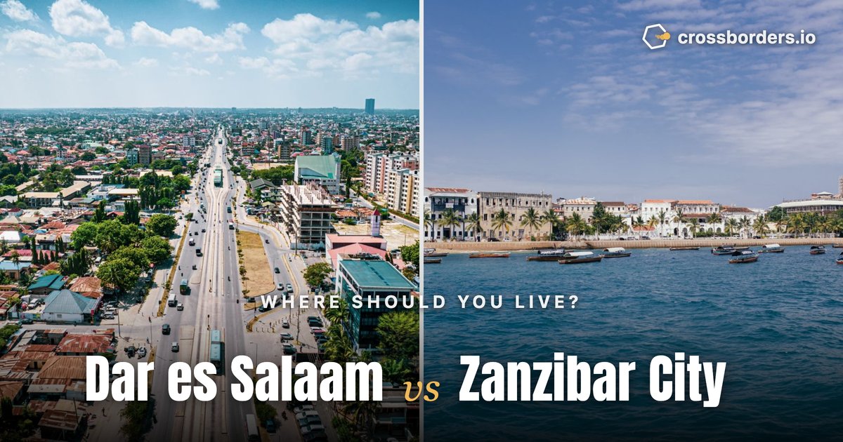 Dar es Salaam vs Zanzibar City — side-by-side city comparison