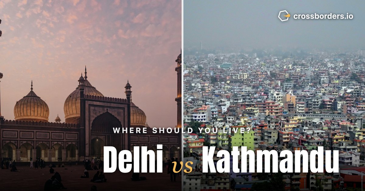 Delhi vs Kathmandu — side-by-side city comparison