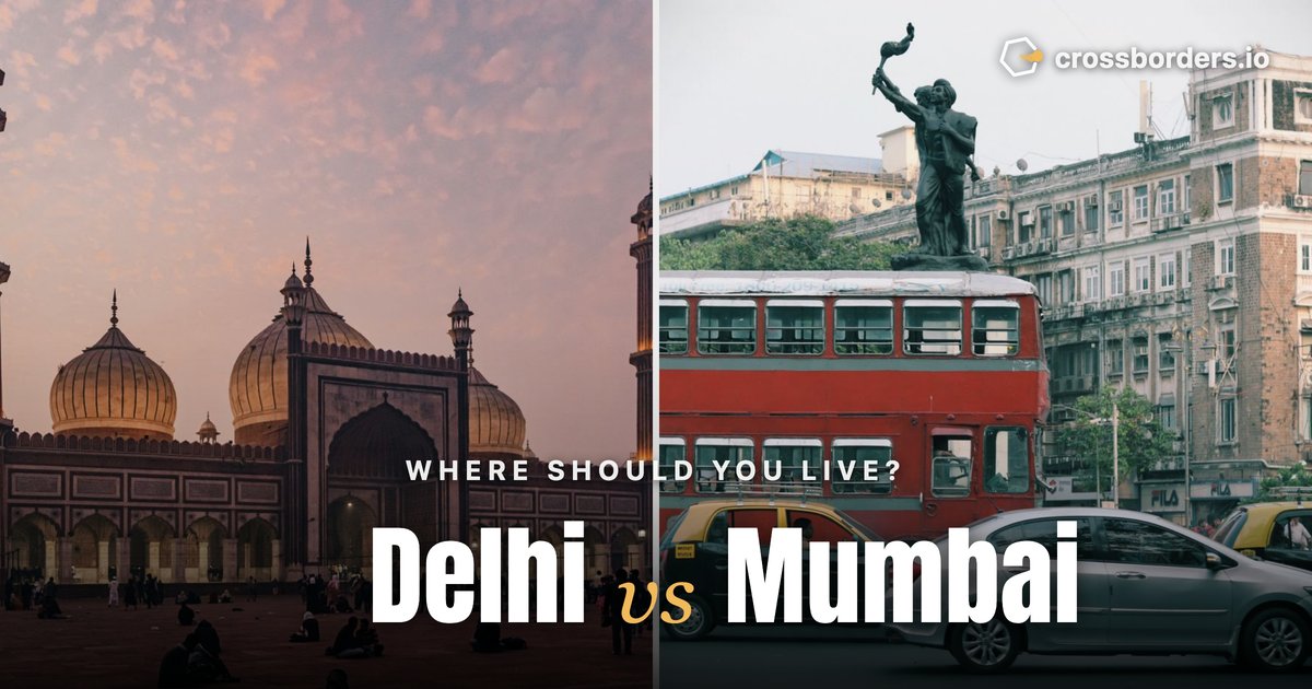 Delhi vs Mumbai — side-by-side city comparison