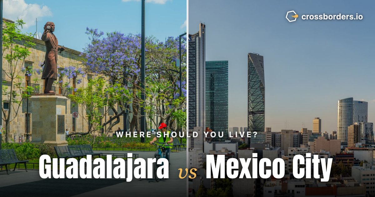 Guadalajara vs Mexico City — side-by-side city comparison