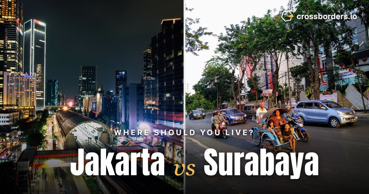 Jakarta vs Surabaya — side-by-side city comparison