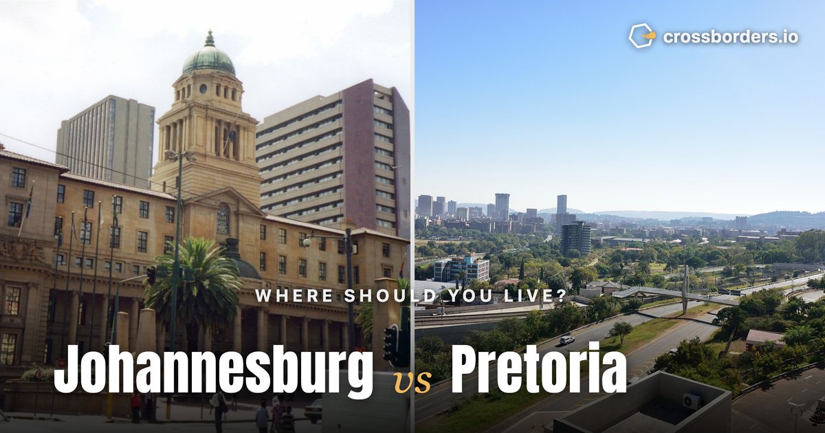 Johannesburg vs Pretoria — side-by-side city comparison