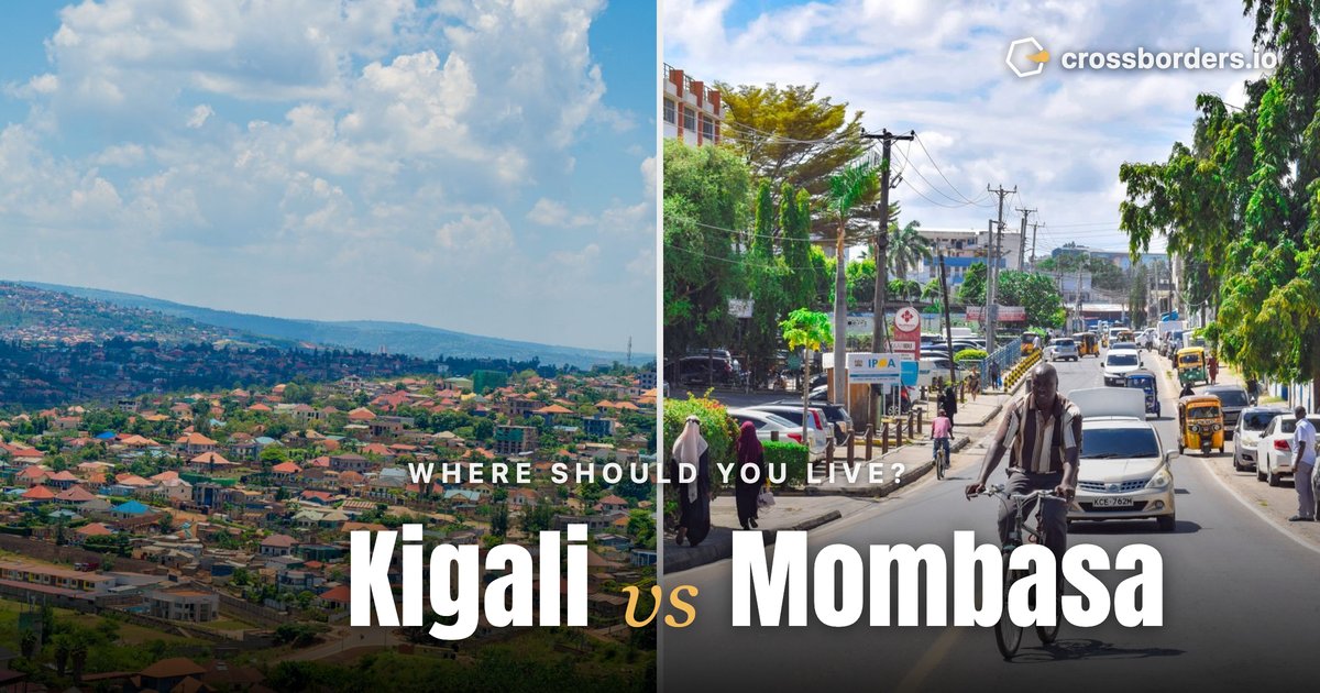 Kigali vs Mombasa — side-by-side city comparison