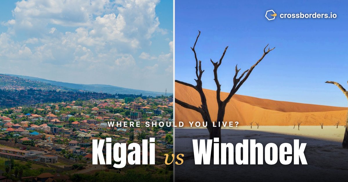 Kigali vs Windhoek — side-by-side city comparison