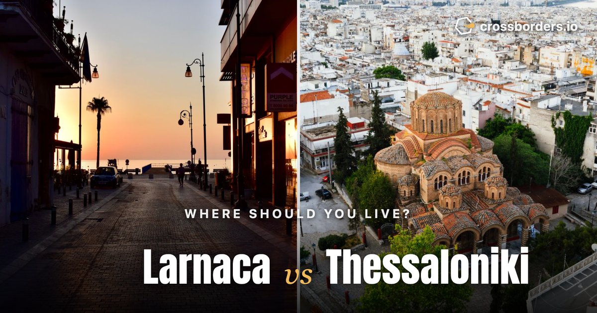 Larnaca vs Thessaloniki — side-by-side city comparison