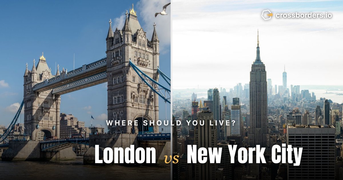London vs New York City — side-by-side city comparison