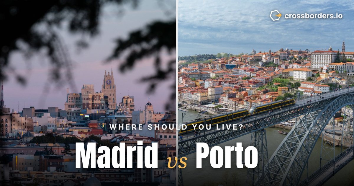 Madrid vs Porto — side-by-side city comparison