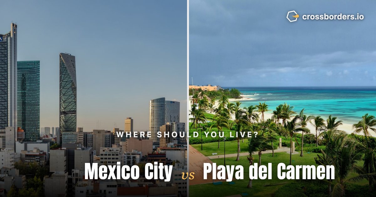 Mexico City vs Playa del Carmen — side-by-side city comparison