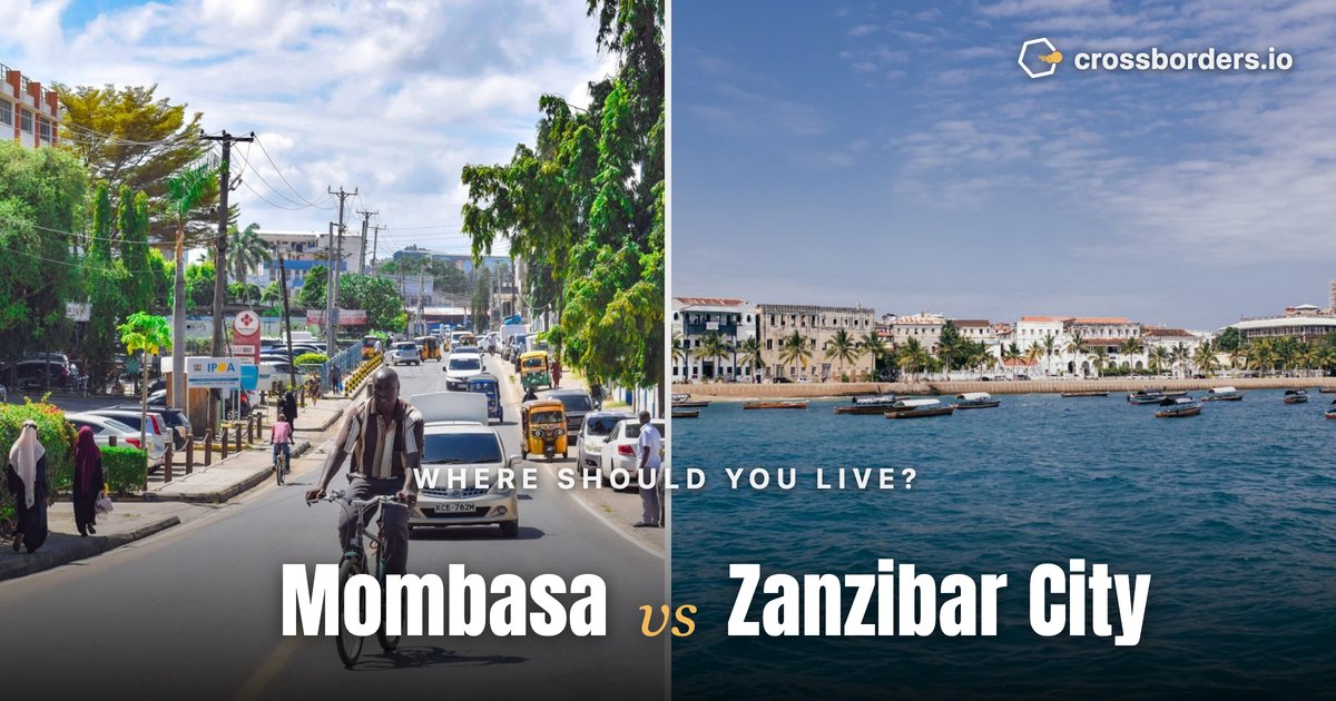 Mombasa vs Zanzibar City — side-by-side city comparison