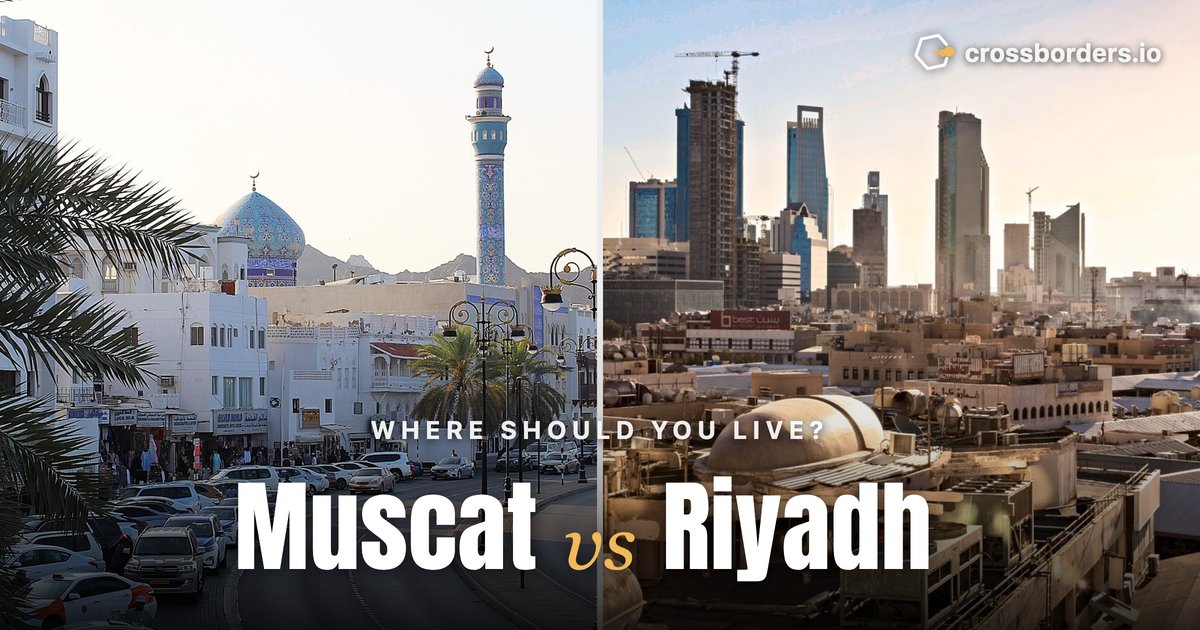 Muscat vs Riyadh — side-by-side city comparison
