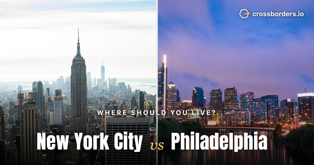 New York City vs Philadelphia — side-by-side city comparison