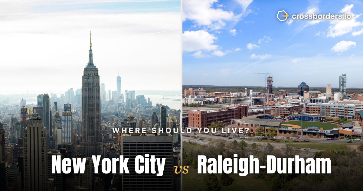 New York City vs Raleigh-Durham — side-by-side city comparison