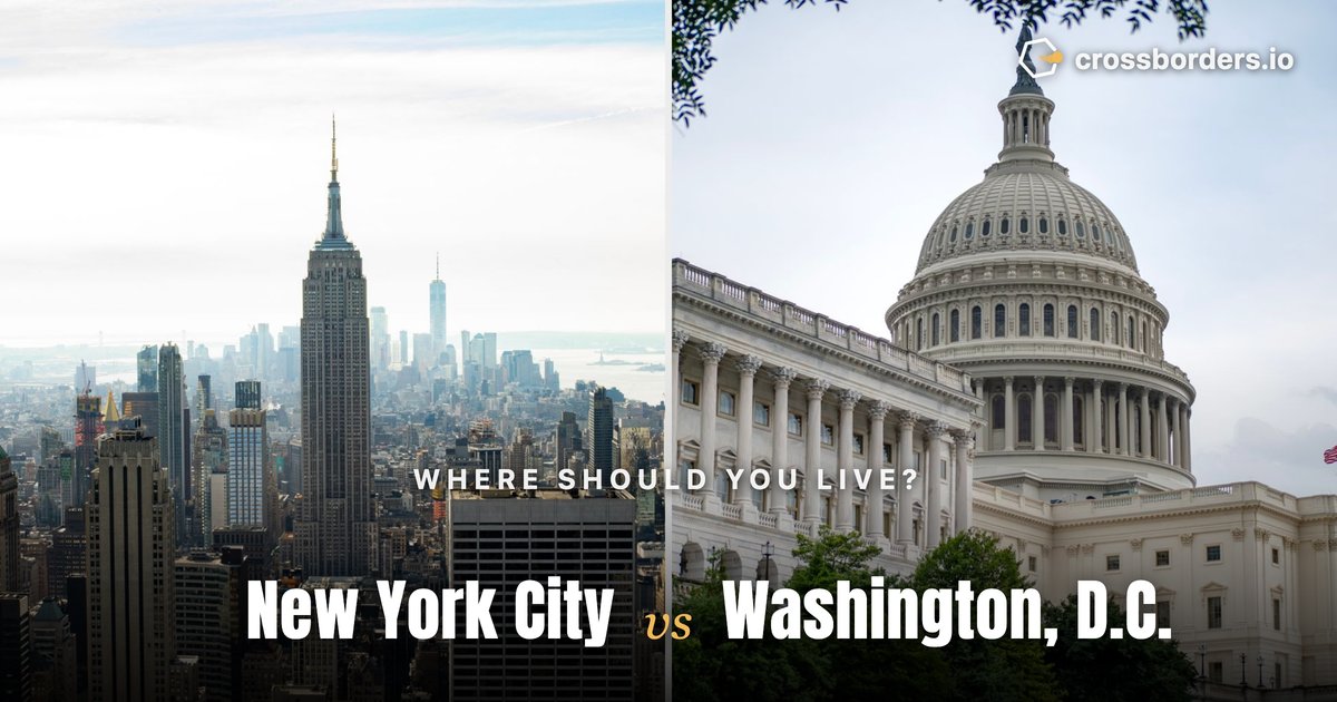 New York City vs Washington, D.C. — side-by-side city comparison