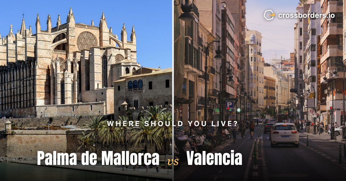 Palma de Mallorca vs Valencia — side-by-side city comparison