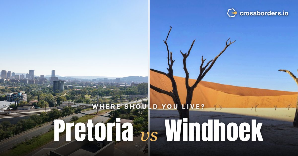Pretoria vs Windhoek — side-by-side city comparison