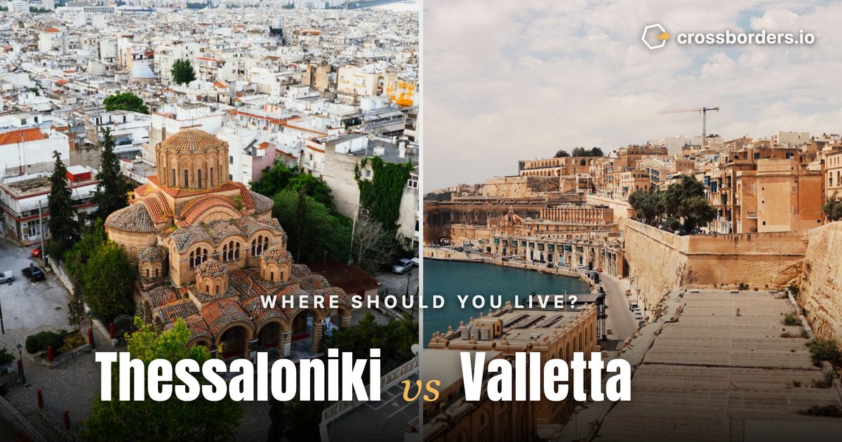 Thessaloniki vs Valletta — side-by-side city comparison